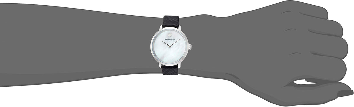  Shop Authentic Emporio Armani Modern White Dial Black Leather Strap Watch For Women - AR11159 - Luxxuri