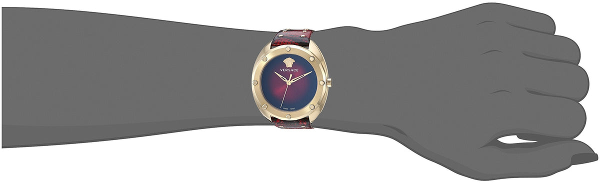  Shop Authentic Versace Shadov Quartz Red Dial Red Leather Strap Watch for Women - VEBM00918 - Luxxuri