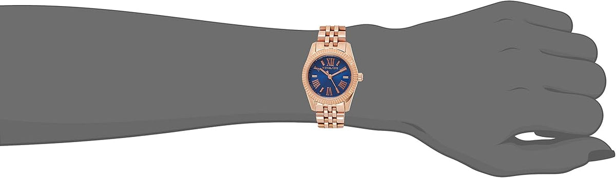  Shop Authentic Michael Kors Lexington Quartz Blue Dial Rose Gold Steel Strap Watch For Women - MK3272 - Luxxuri