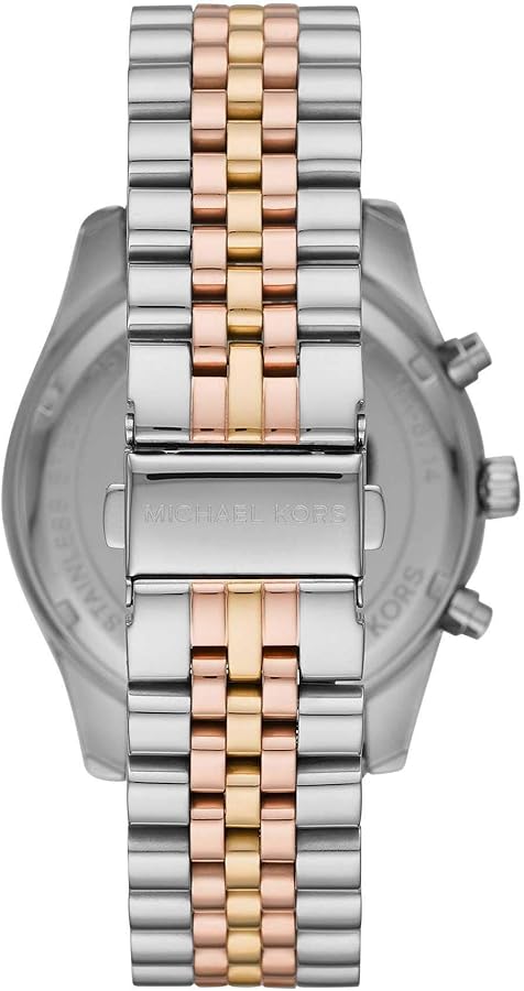  Shop Authentic Michael Kors Lexington Chronograph Crystals Black Dial Two Tone Steel Strap Watch for Men - MK8714 - Luxxuri