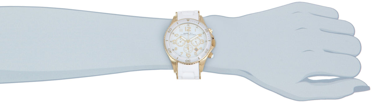  Shop Authentic Marc Jacobs Rock Chronograph White Dial White Silicone Strap Watch for Women - MBM2546 - Luxxuri