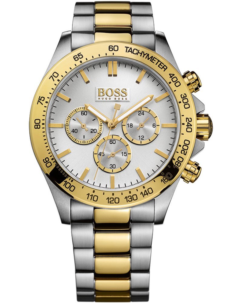  Shop Authentic Hugo Boss Ikon Chronograph Silver Dial Two Tone Steel Strap Watch for Men - 1512960 - Luxxuri