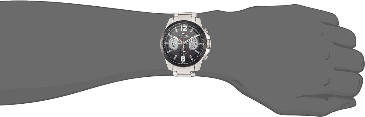  Shop Authentic Tommy Hilfiger Decker Quartz Black Dial Silver Steel Strap Watch for Men - 1791472 - Luxxuri