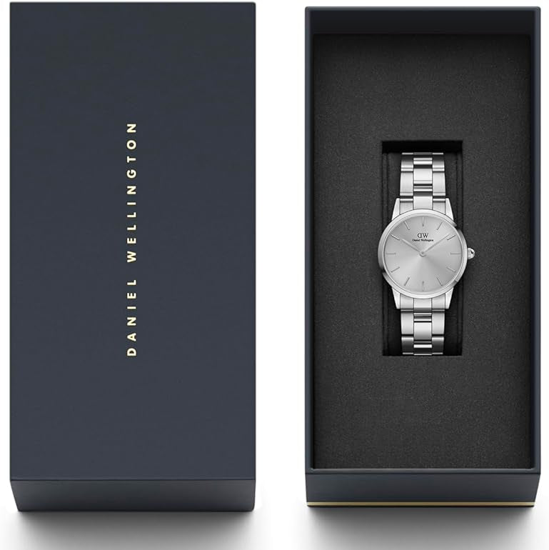  Shop Authentic Daniel Wellington Iconic Link Unitone Silver Dial Silver Steel Strap Watch For Women - DW00100402 - Luxxuri