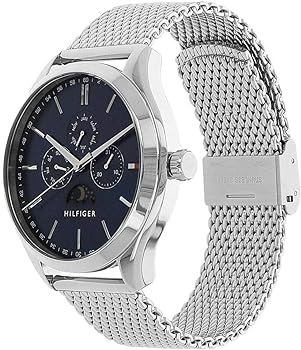  Shop Authentic Tommy Hilfiger Oliver Quartz Blue Dial Silver Mesh Bracelet Watch for Men - 1791302 - Luxxuri