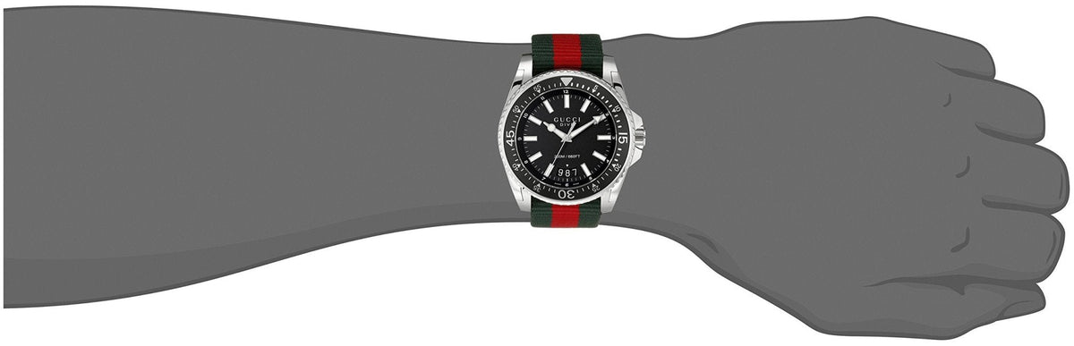  Shop Authentic Gucci Dive Black Dial Two Tone NATO Strap Watch For Men - YA136206 - Luxxuri