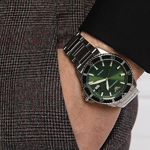  Shop Authentic Emporio Armani Three Hand Green Dial Silver Steel Strap Watch For Men - AR11338 - Luxxuri
