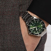  Shop Authentic Emporio Armani Three Hand Green Dial Silver Steel Strap Watch For Men - AR11338 - Luxxuri