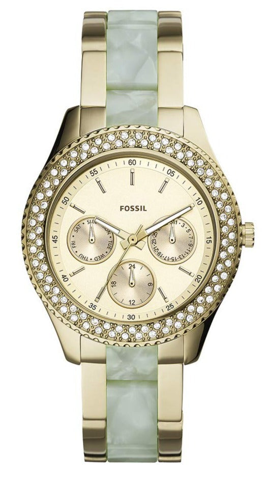  Shop Authentic Fossil Stella Multifunction Gold Dial Two Tone Steel Strap Watch for Women - ES4757 - Luxxuri