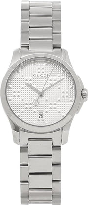  Shop Authentic Gucci G Timeless Quartz Silver Dial Silver Steel Strap Watch For Women - YA126551 - Luxxuri