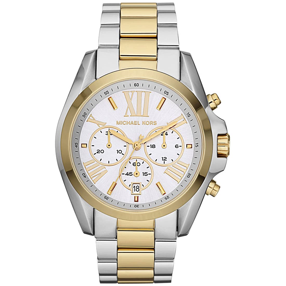 Shop Authentic Michael Kors Bradshaw Silver Dial Two Tone Steel Strap Watch for Women - MK5627 - Luxxuri
