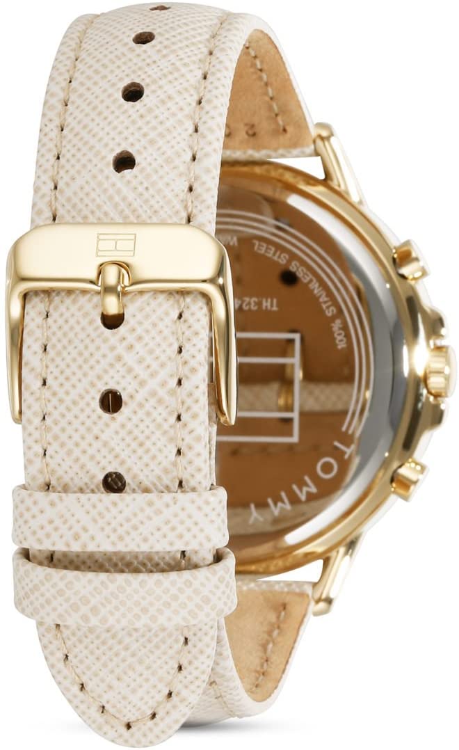  Shop Authentic Tommy Hilfiger Carly Silver Dial Cream Leather Strap Watch for Women - 1781790 - Luxxuri