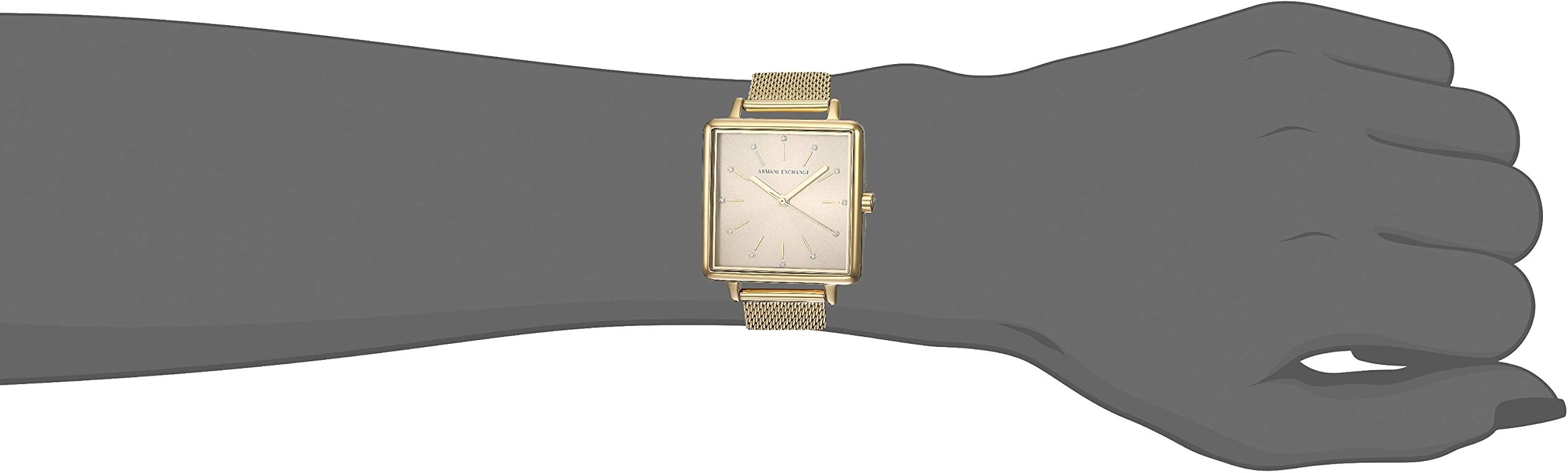  Shop Authentic Armani Exchange Lola Quartz Gold Dial Gold Mesh Strap Watch For Women - AX5801 - Luxxuri