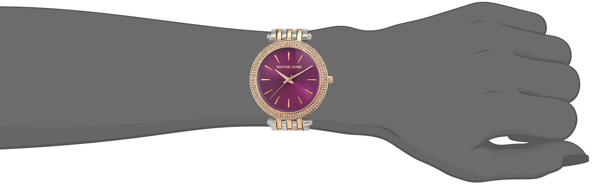  Shop Authentic Michael Kors Darci Purple Dial Two Tone Steel Strap Watch for Women - MK3353 - Luxxuri