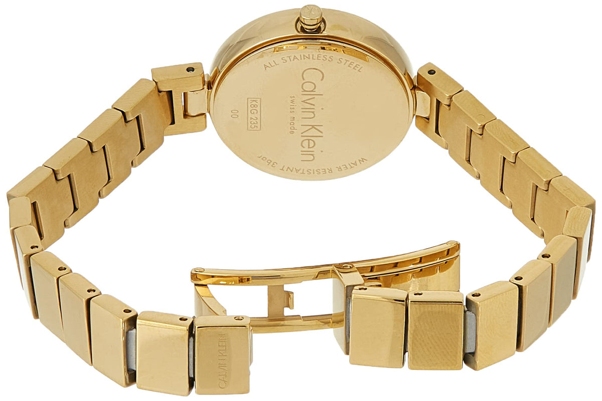  Shop Authentic Calvin Klein Authentic Silver Dial Gold Steel Strap Watch for Women - K8G23546 - Luxxuri