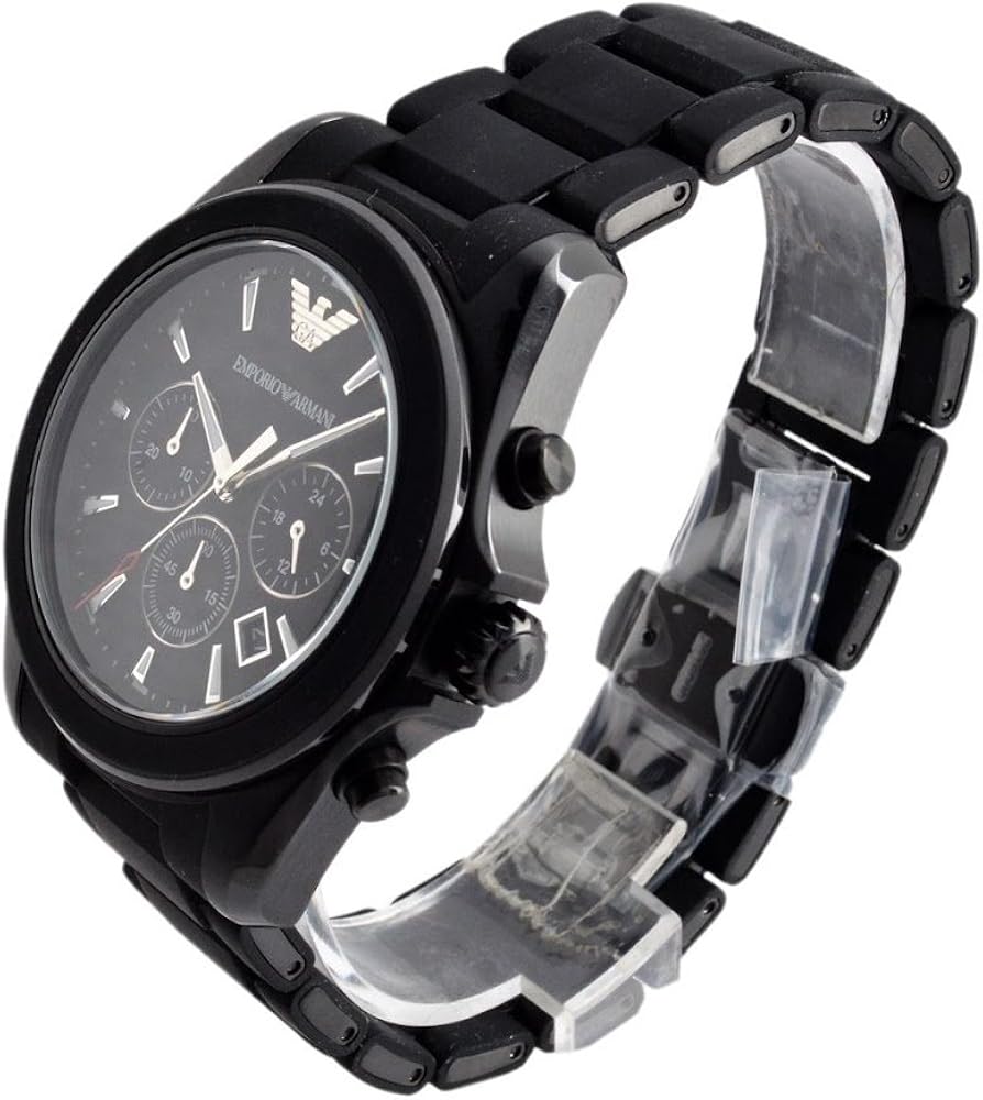  Shop Authentic Emporio Armani Sportivo Chronograph Black Dial Black Silicone Strap Watch For Men - AR6092 - Luxxuri