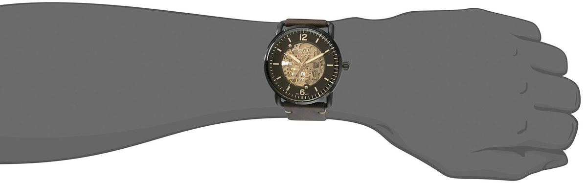  Shop Authentic Fossil Commuter Automatic Black Dial Brown Leather Strap Watch for Men - ME3158 - Luxxuri