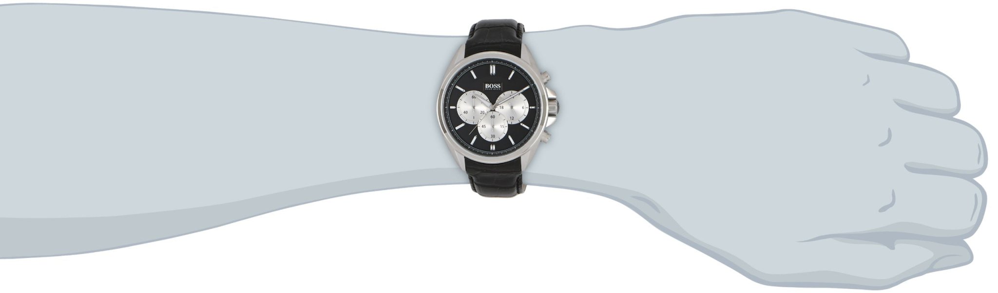  Shop Authentic Hugo Boss Driver Black Dial Black Leather Strap Watch for Men - 1512879 - Luxxuri