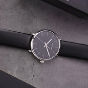  Shop Authentic Calvin Klein High Noon Quartz Black Dial Black Leather Strap Watch for Men - K8M211C1 - Luxxuri