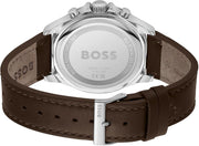  Shop Authentic Hugo Boss Troper Chronograph Green Dial Brown Leather Strap Watch For Men - 1514098 - Luxxuri