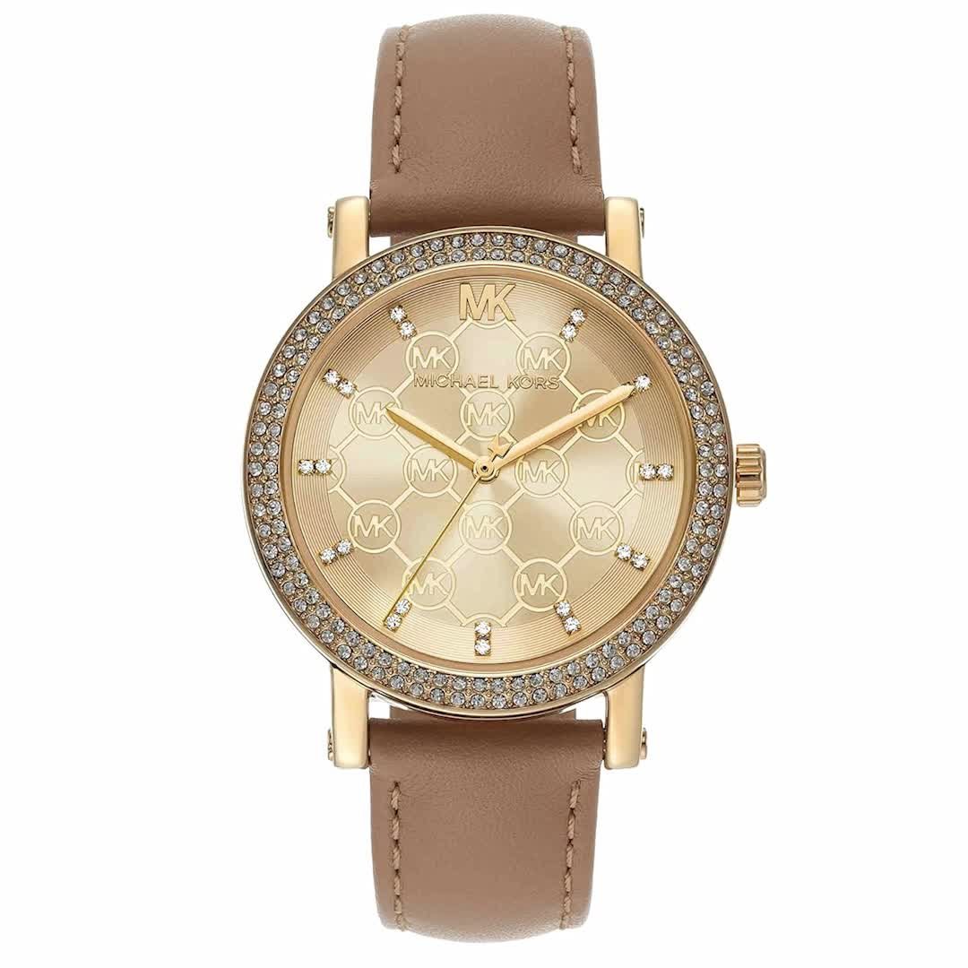  Shop Authentic Michael Kors Corey Analog Gold Dial Brown Leather Strap Watch for Women - MK2986 - Luxxuri