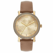  Shop Authentic Michael Kors Corey Analog Gold Dial Brown Leather Strap Watch for Women - MK2986 - Luxxuri