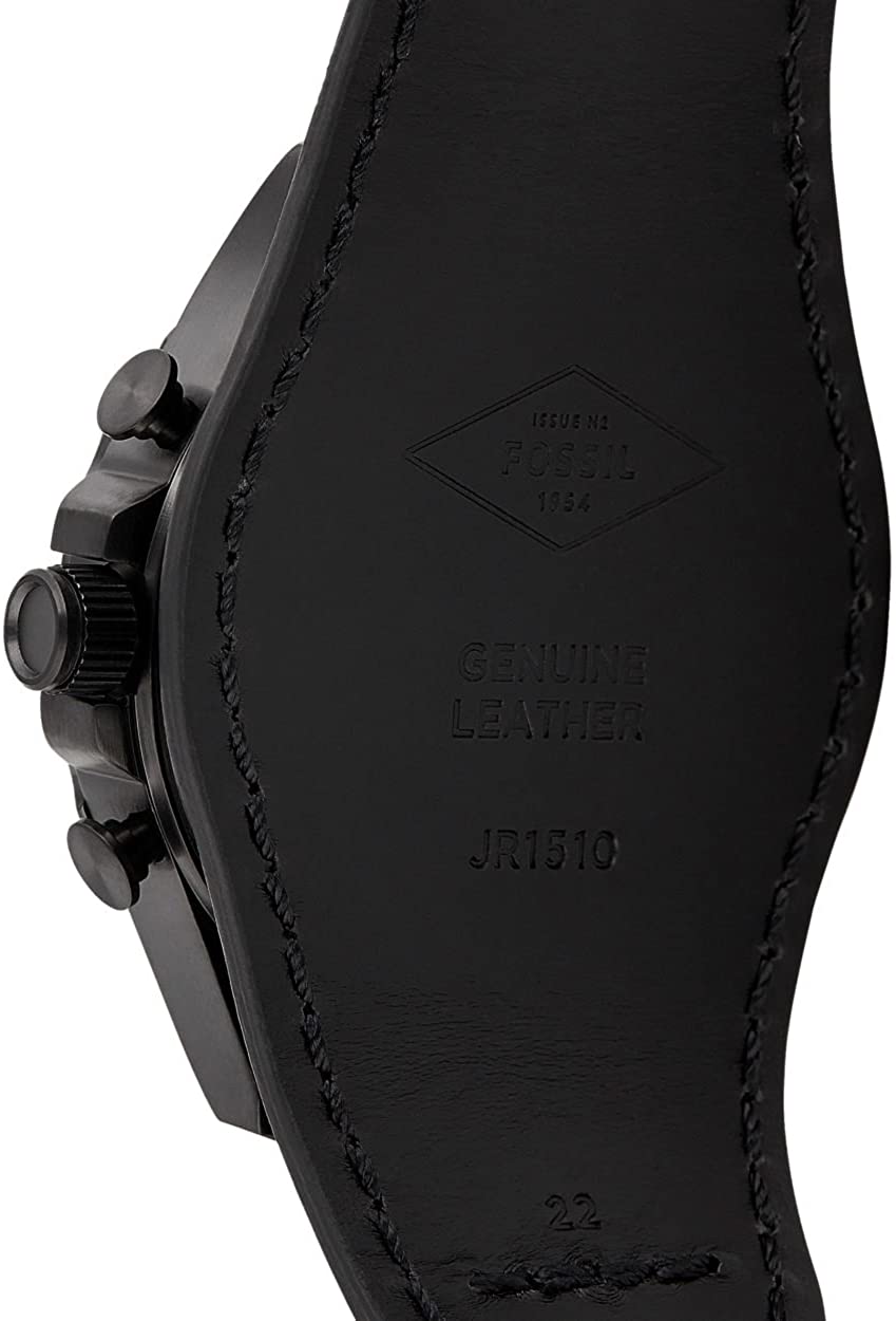  Shop Authentic Fossil Nate Chronograph Black Dial Black Leather Strap Watch for Men - JR1510 - Luxxuri
