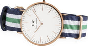  Shop Authentic Daniel Wellington Classic Nottingham White Dial Two Tone NATO Strap Watch For Men - 0108DW - Luxxuri
