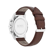  Shop Authentic Hugo Boss Navigator White Dial Brown Leather Strap Watch for Men - 1513495 - Luxxuri