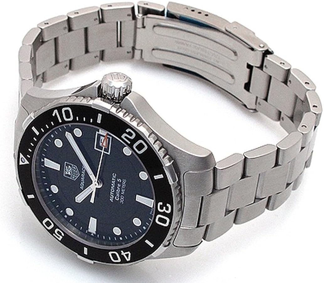  Shop Authentic Tag Heuer Aquaracer Automatic Caliber 5 Black Dial Silver Steel Strap Watch for Men - WAN2110.BA0822 - Luxxuri