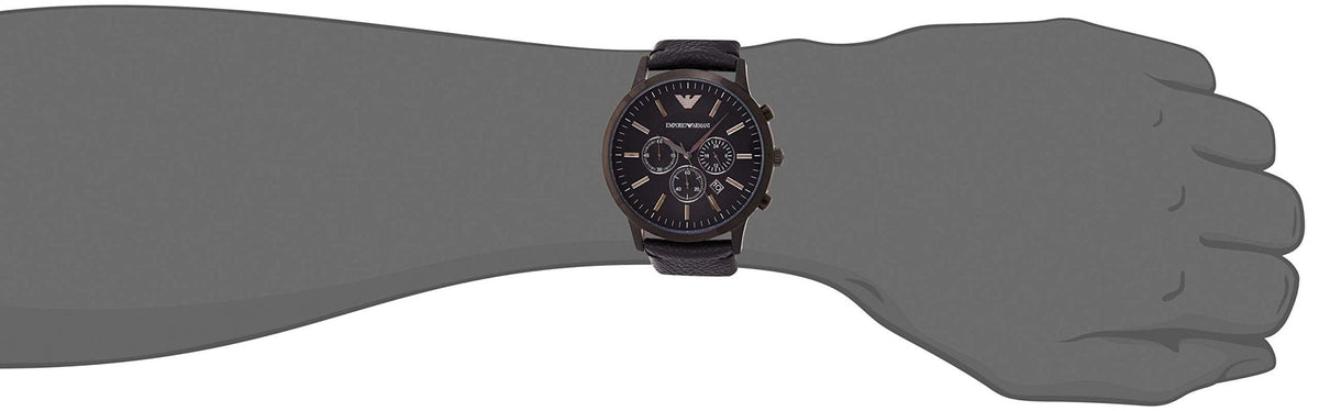  Shop Authentic Emporio Armani Sportivo Chronograph Black Dial Black Leather Strap Watch For Men - AR2461 - Luxxuri