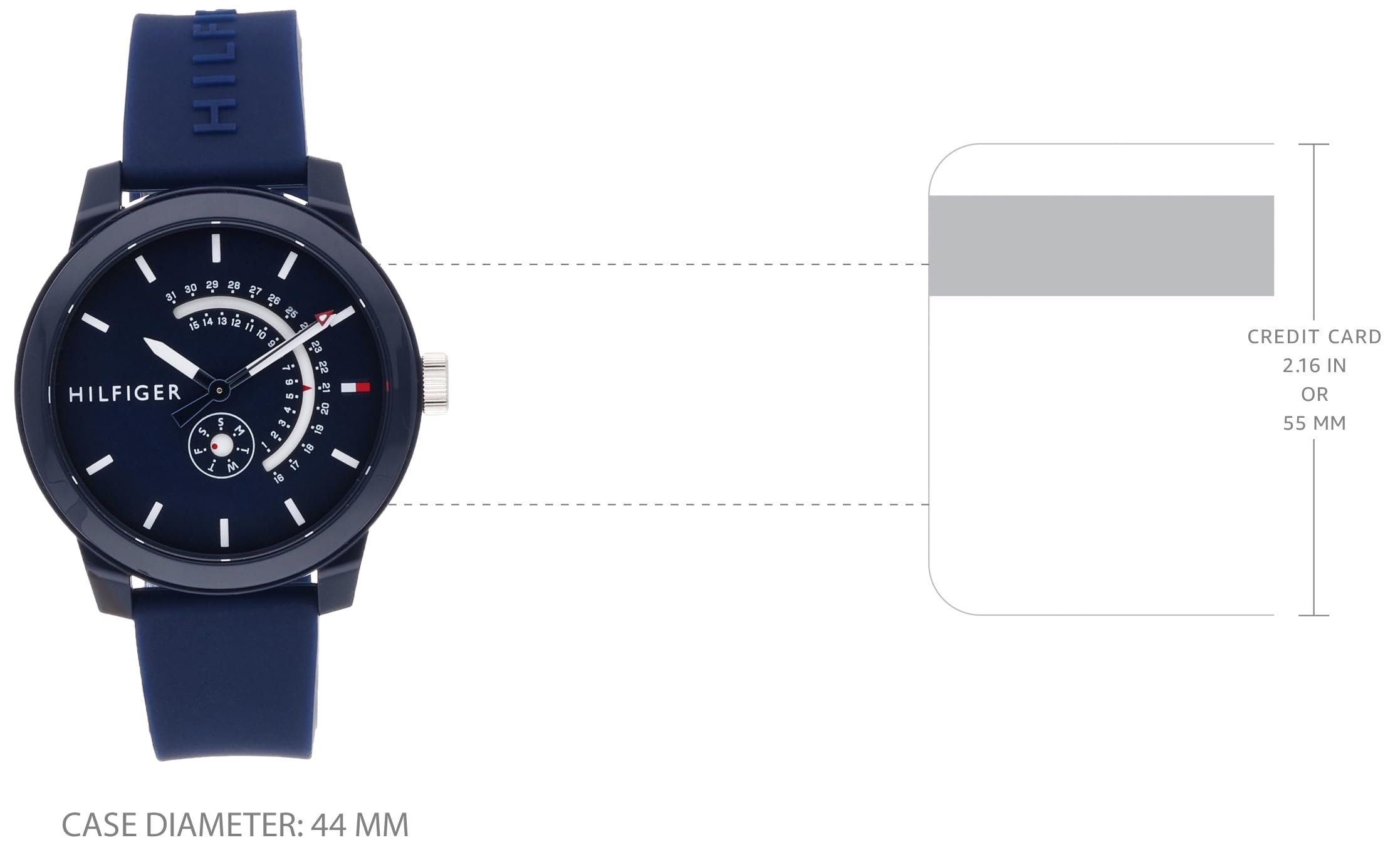  Shop Authentic Tommy Hilfiger Denim Quartz Blue Dial Blue Rubber Strap Watch for Men - 1791482 - Luxxuri