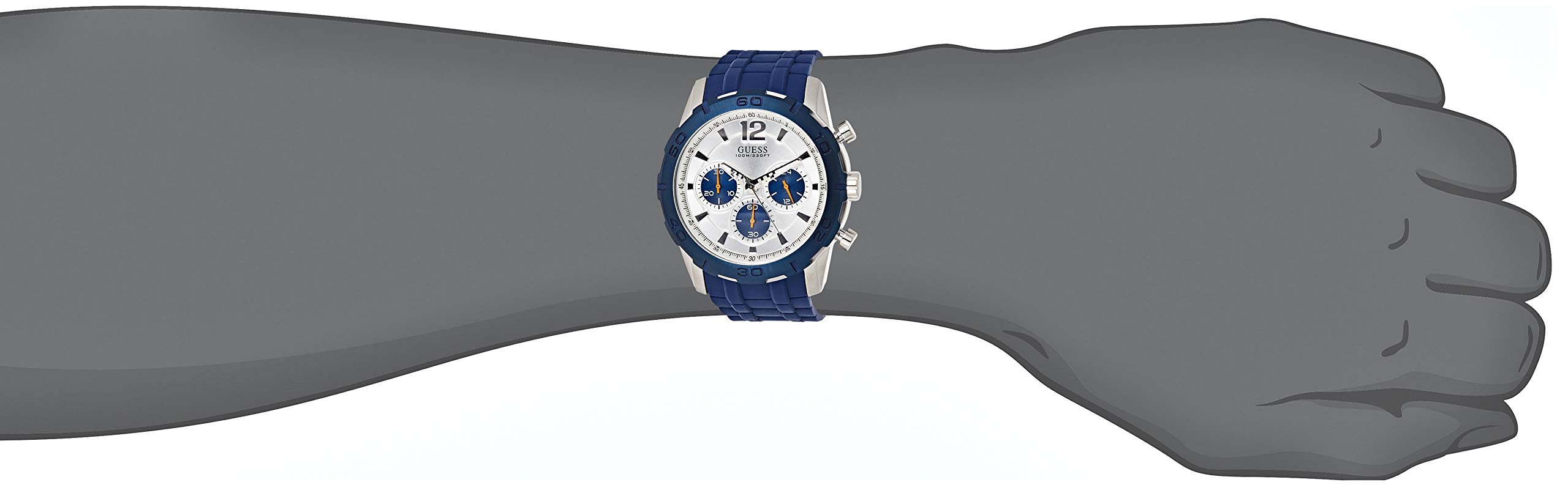  Shop Authentic Guess Caliber Chronograph White Dial Blue Rubber Strap Watch for Men - W0864G6 - Luxxuri