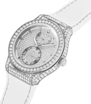  Shop Authentic Guess Princess Crystals Silver Dial White Silicone Strap Watch For Women - GW0439L1 - Luxxuri