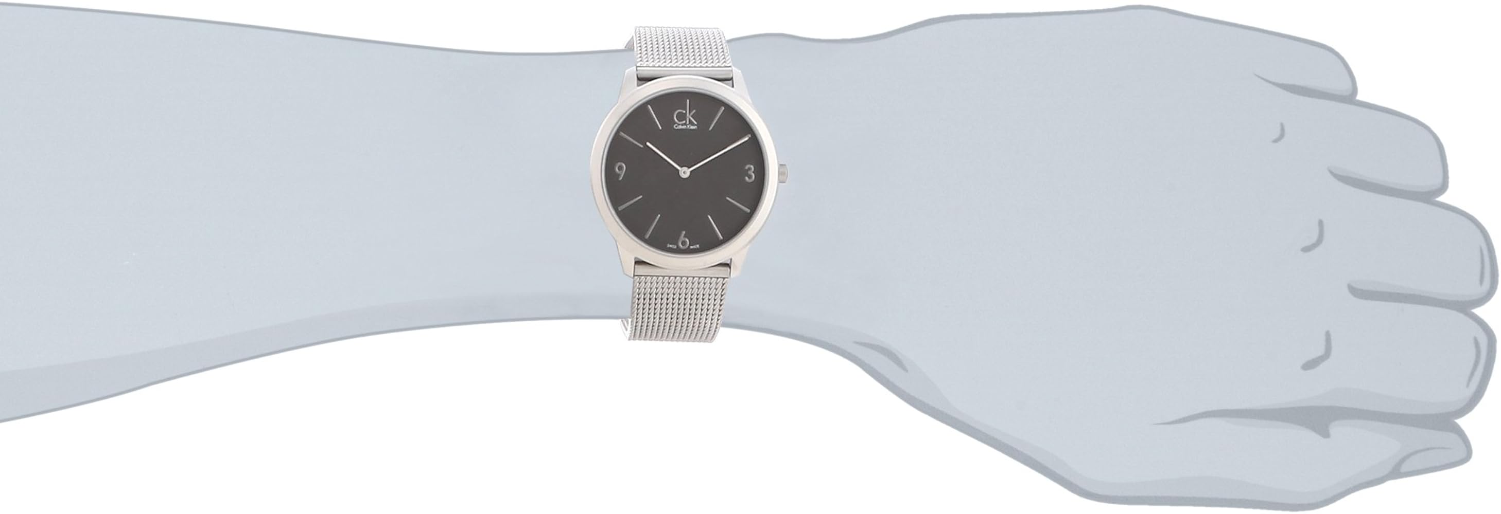  Shop Authentic Calvin Klein Minimal Black Dial Silver Mesh Bracelet Watch for Men - K3M51151 - Luxxuri