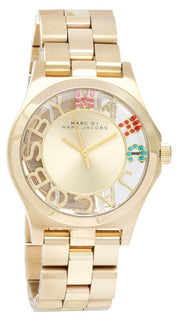  Shop Authentic Marc Jacobs Henry Skeleton Gold Dial Gold Steel Strap Watch for Women - MBM3263 - Luxxuri