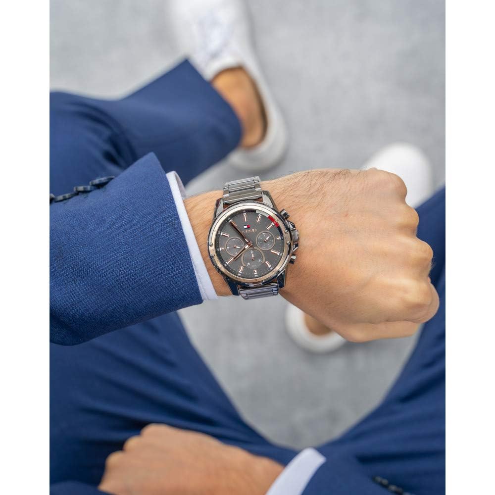  Shop Authentic Tommy Hilfiger Mason Grey Dial Grey Steel Strap Watch for Men - 1791790 - Luxxuri