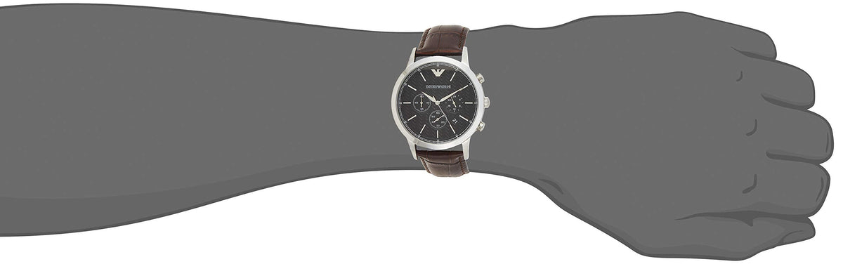  Shop Authentic Emporio Armani Renato Chronograph Black Dial Brown Leather Strap Watch For Men - AR2482 - Luxxuri