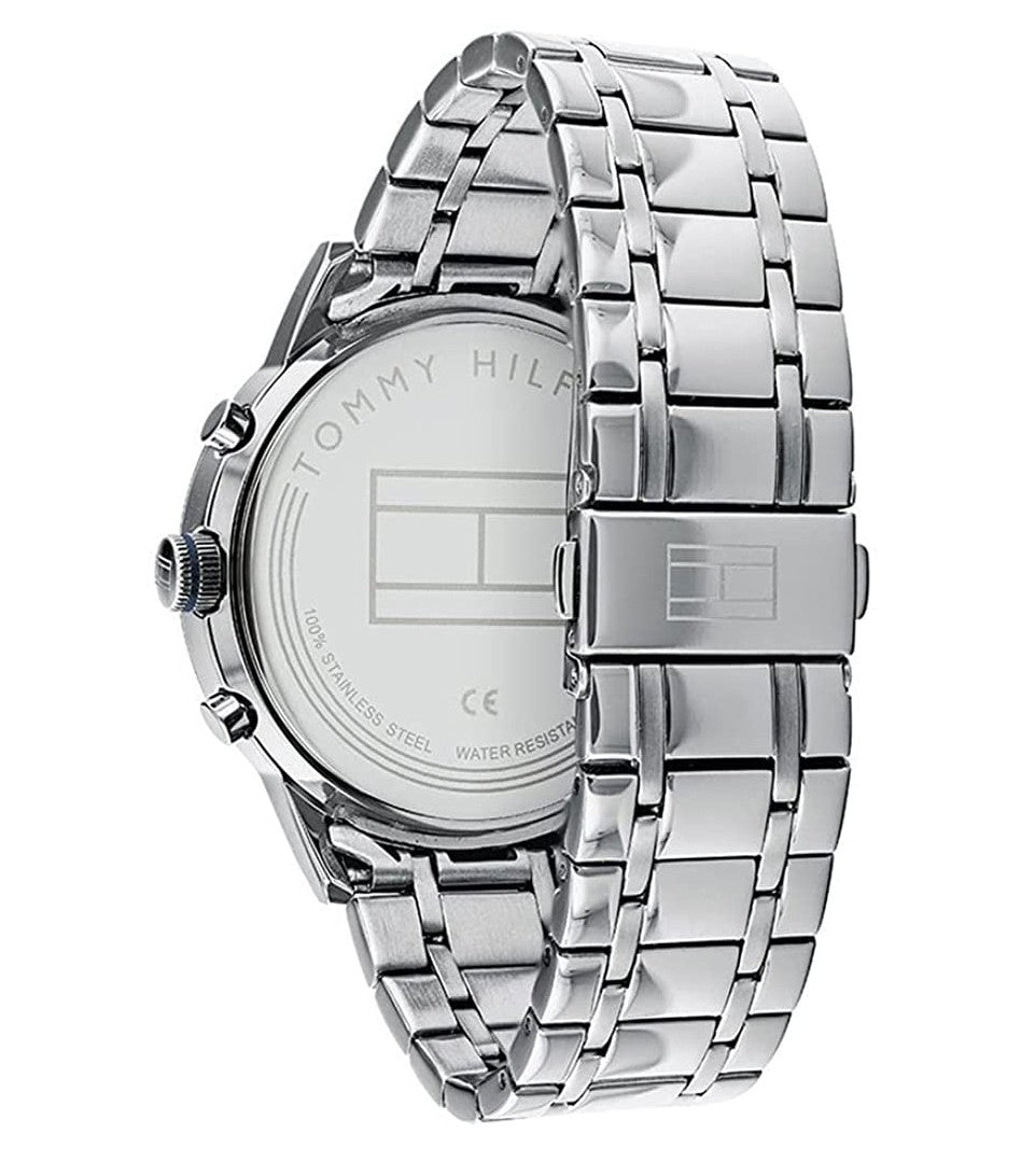 Shop Authentic Tommy Hilfiger Kyle Chronograph Grey Dial Silver Steel Strap Watch for Men - 1791632 - Luxxuri