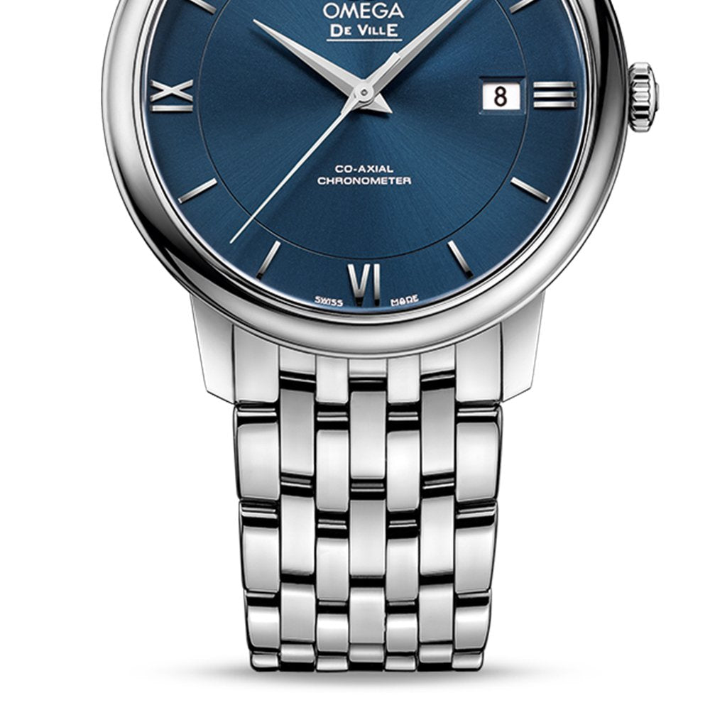  Shop Authentic Omega De Ville Prestige Co-Axial Orbis Blue Dial Silver Steel Strap Watch for Men - 424.10.40.20.03.001 - Luxxuri
