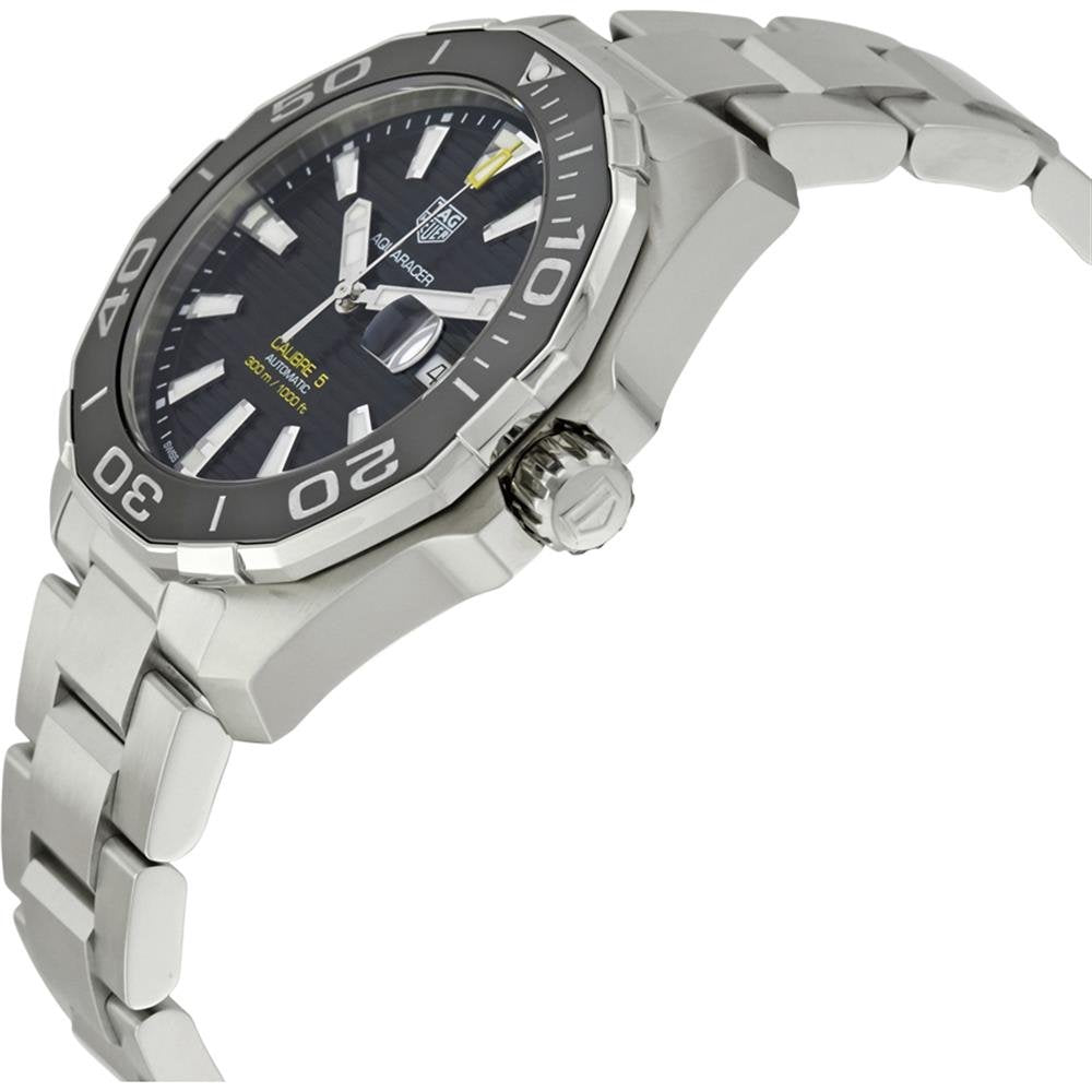  Shop Authentic Tag Heuer Aquaracer Black Dial Silver Steel Strap Strap Watch for Men - WAY201A.BA0927 - Luxxuri