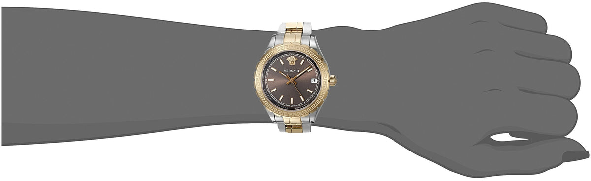  Shop Authentic Versace Hellenyium Brown Dial Two Tone Steel Strap Watch for Women - V12040015 - Luxxuri