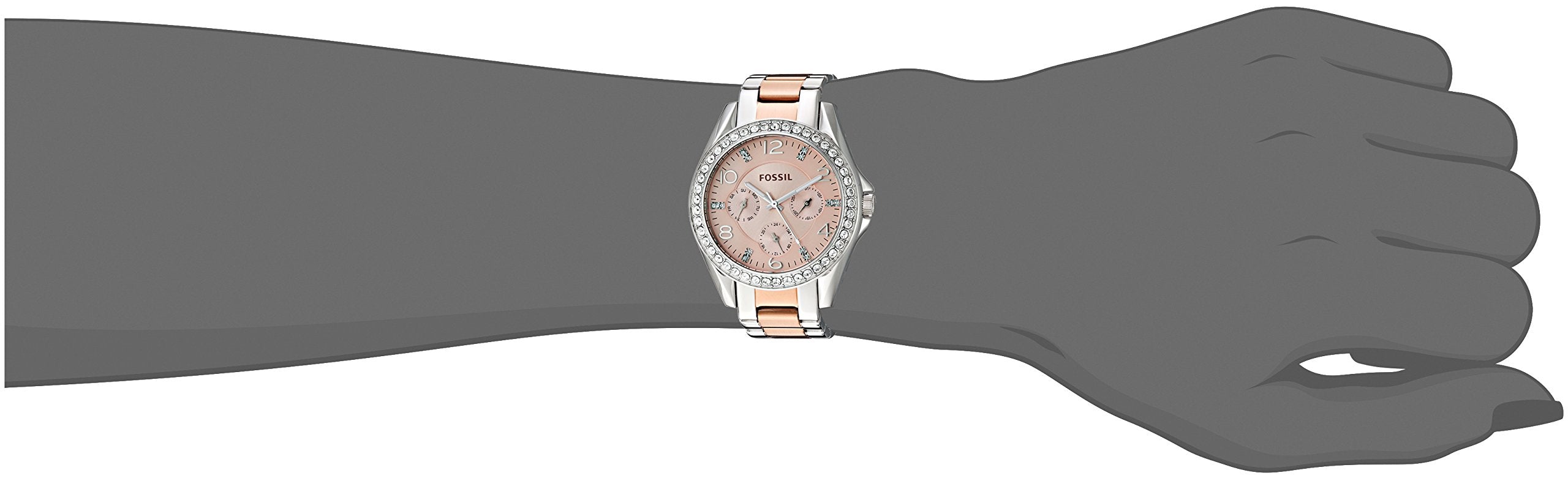 Shop Authentic Fossil Riley Multifunction Rose Gold Dial Two Tone Steel Strap Watch for Women - ES4145 - Luxxuri