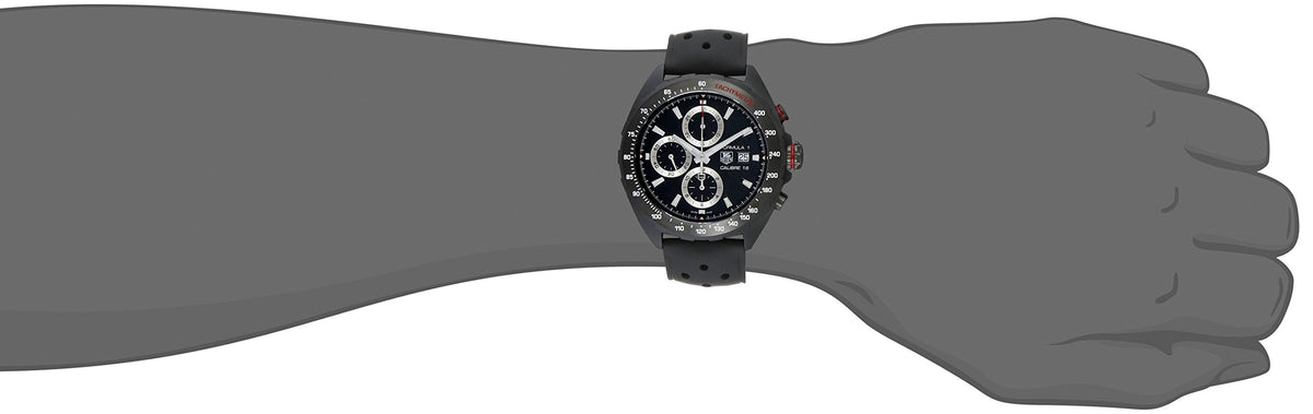  Shop Authentic Tag Heuer Formula 1 Automatic Chronograph Black Dial Black Leather Strap Watch for Men - CAZ2011.FT8024 - Luxxuri