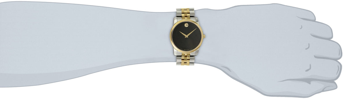  Shop Authentic Movado Museum Classic Black Dial Two Tone Steel Strap Watch For Women - 0606605 - Luxxuri