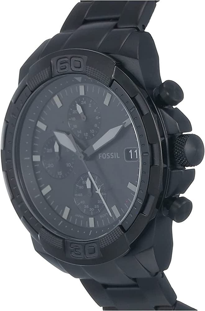  Shop Authentic Fossil Bronson Chronograph Black Dial Black Steel Strap Watch for Men - FS5853 - Luxxuri