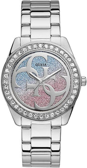  Shop Authentic Guess G Twist Diamonds Silver Dial Silver Steel Strap Watch For Women - W1201L1 - Luxxuri