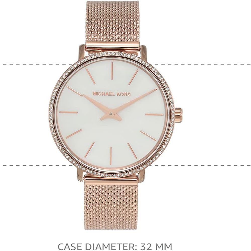  Shop Authentic Michael Kors Pyper Quartz Mother of Pearl White Dial Rose Gold Mesh Strap Watch For Women - MK4588 - Luxxuri