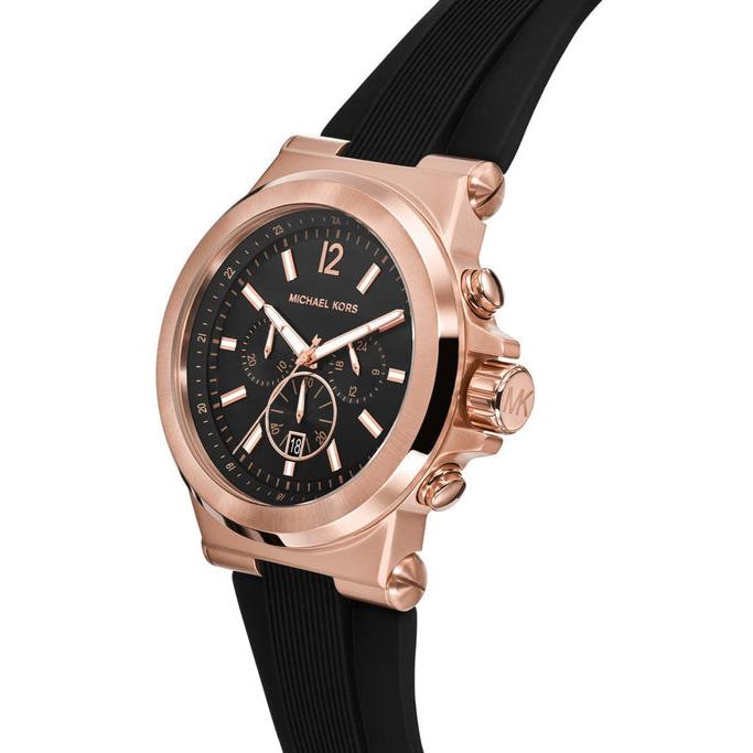  Shop Authentic Michael Kors Dylan Black Dial Black Rubber Strap Watch for Men - MK8184 - Luxxuri