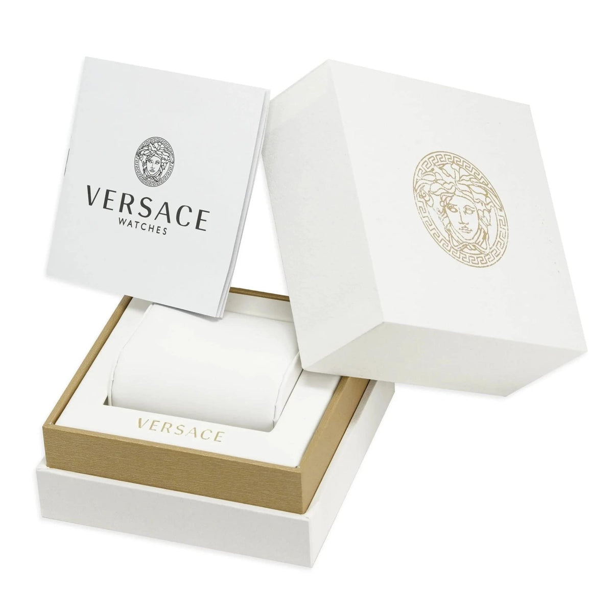  Shop Authentic Versace Meander Greca White Dial Gold Mesh Bracelet Watch for Women - VELW00820 - Luxxuri